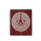 Mossi African Mask 100% Cotton Blanket in Red, full view