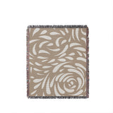 Nami Abstract Floral Blanket Throw in Beige, full view