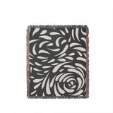Nami Abstract Floral Blanket Throw in Gray, full view