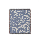 Nami Abstract Floral Blanket Throw in Light Blue, full view