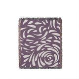 Nami Abstract Floral Blanket Throw in Purple, full view