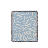 Nami Abstract Floral Blanket Throw in Sky Blue, full view