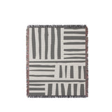Pereto Abstract Print Cotton Throw Blanket in Gray, full view