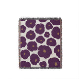 Poppi Floral Cotton Throw Blanket in Purple, full view