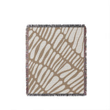 Pyro Abstract Print Cotton Throw Blanket in Beige, full view