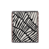 Pyro Abstract Print Cotton Throw Blanket in Black, full view