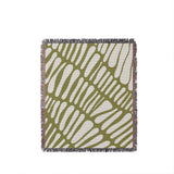 Pyro Abstract Print Cotton Throw Blanket in Chartreuse, full view
