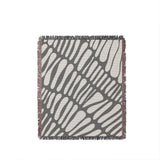 Pyro Abstract Print Cotton Throw Blanket in Gray, full view