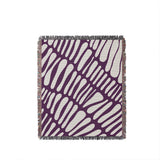 Pyro Abstract Print Cotton Throw Blanket in Purple, full view