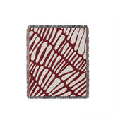 Pyro Abstract Print Cotton Throw Blanket in Red, full view