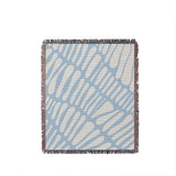 Pyro Abstract Print Cotton Throw Blanket in Sky, full view
