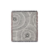 Ray Abstract Print Cotton Throw Blanket in Gray, full view