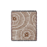 Ray Abstract Print Cotton Throw Blanket in Rust Brown, full view