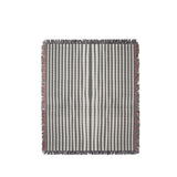 River Striped Cotton Throw Blanket in Gray, full view