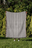 River Striped Cotton Throw Blanket in Gray, outdoors