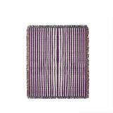 River Striped Cotton Throw Blanket in Purple, full view