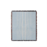 River Striped Cotton Throw Blanket in Sky, full view