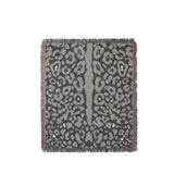 Sani Cheetah Print Cotton Throw Blanket in Gray, full view