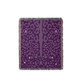 Sani Cheetah Print Cotton Throw Blanket in Purple, full view
