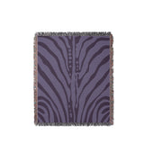 Sasha Zebra Print Cotton Throw Blanket in Lilac, full view