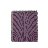 Sasha Zebra Print Cotton Throw Blanket in Purple, full view