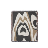 Shai Animal Print Cotton Throw Blanket in Gray and Beige, full view