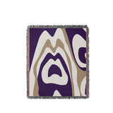 Shai Animal Print Cotton Throw Blanket in Lilac and Beige, full view