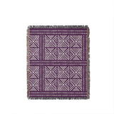 Thora Tribal Cotton Throw Blanket in Purple, full view