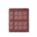 Thora Tribal Cotton Throw Blanket in Red, full view