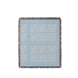 Thora Tribal Cotton Throw Blanket in Sky, full view
