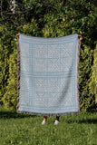 Thora Tribal Cotton Throw Blanket in Sky, outdoors