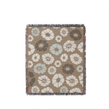 Valu Floral Cotton Throw Blanket in Beige, full view