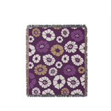 Valu Floral Cotton Throw Blanket in Purple, full view