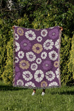 Valu Floral Cotton Throw Blanket in Purple, outdoors