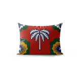 Fisal Microsuede Lumbar Throw Pillow in Red; Green; Yellow - Size 20x14