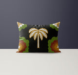 Fisal Microsuede Lumbar Throw Pillow in Black; Brown; Green - Size 20x14