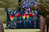Flocked Together Birds Animal Reversible Indoor/Outdoor Rectangular Pillow