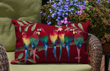 Flocked Together Birds Animal Reversible Indoor/Outdoor Rectangular Pillow
