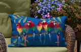Flocked Together Birds Animal Reversible Indoor/Outdoor Rectangular Pillow