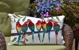 Flocked Together Birds Animal Reversible Indoor/Outdoor Rectangular Pillow