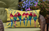 Flocked Together Birds Animal Reversible Indoor/Outdoor Rectangular Pillow