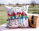 Flocked Together Birds Animal Reversible Indoor/Outdoor Square Pillow
