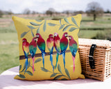 Flocked Together Birds Animal Reversible Indoor/Outdoor Square Pillow