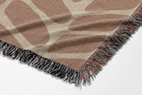 Freda Hand Woven Throw Blanket in Rust and Beige, side view