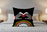 Love You  Square Throw Pillow in Black - Size 20x20