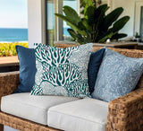 Frogatty Coral Reef Square Indoor/Outdoor Throw Pillow