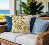 Frogatty Coral Reef Square Indoor/Outdoor Throw Pillow