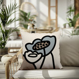 Fummy Abstract Square Indoor/Outdoor Throw Pillow