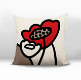 Fummy Abstract Square Indoor/Outdoor Throw Pillow