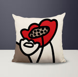 Fummy Abstract Square Indoor/Outdoor Throw Pillow
